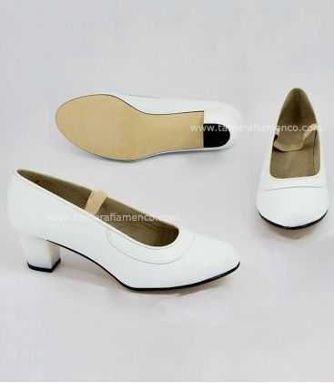 zapatos de flamenca y gitana para feria - - Zapato de Flamenca Blanco