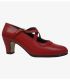 zapatos de flamenco para ensayo semiprofesionales - - Semiprofesional Básico Cruzado - Piel