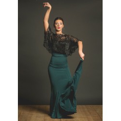 Jupes flamenco FEMME modèle Jupe flamenco Jupe Oliva - Tricot élastique Noir