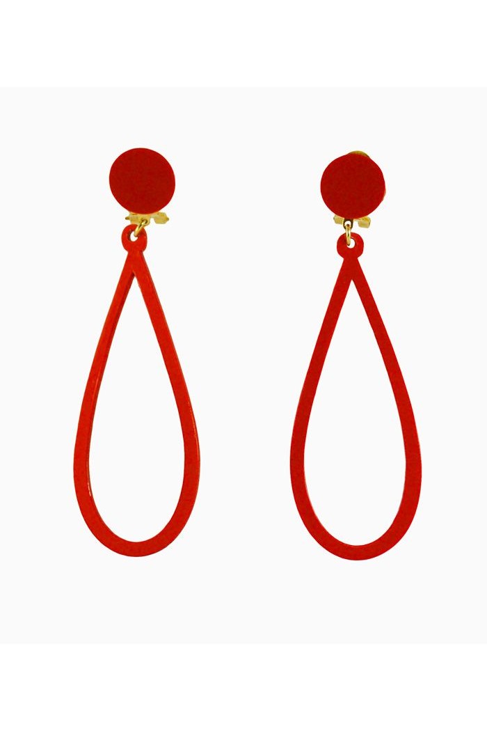 Flamenco earrings model Earrings Design 02 - Acetate Red