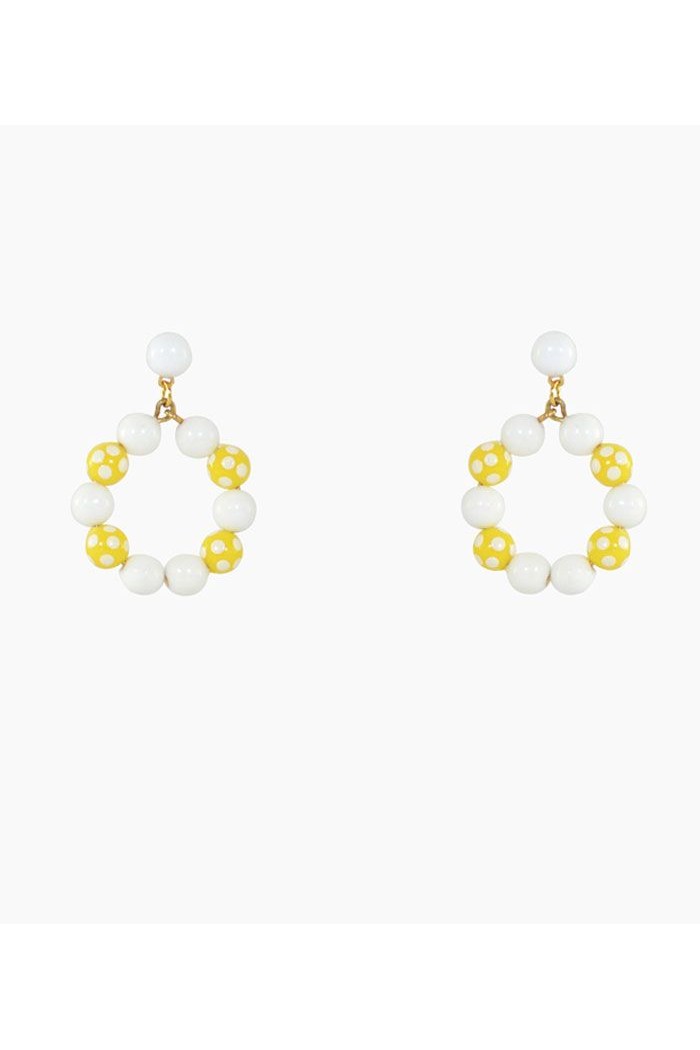  Flamenco earrings model Earrings Design 04 - Small ball Yellow