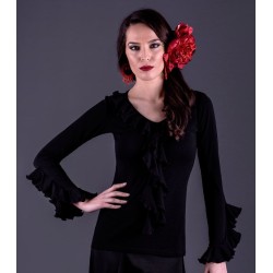 Body/Camiseta flamenca MUJER modelo Camiseta Tarifa - Viscosa Negro