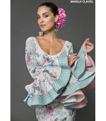 trajes de flamenca 2018 mujer - Aires de Feria - Trajes de gitana Clavel estampado