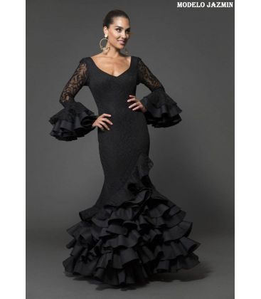 trajes de flamenca 2018 mujer - Aires de Feria - Trajes de gitana Jazmin encaje negro