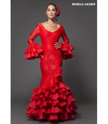 robes de flamenco 2018 femme - Aires de Feria - Robe de flamenca Jazmin rouge dentelle