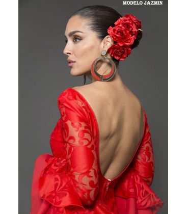 trajes de flamenca 2018 mujer - Aires de Feria - Trajes de gitana Jazmin encaje rojo