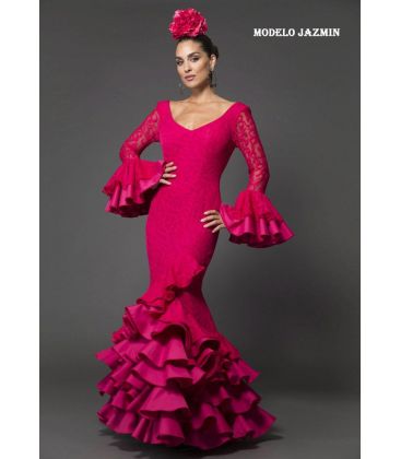 trajes de flamenca 2018 mujer - Aires de Feria - Trajes de gitana Jazmin encaje fucsia