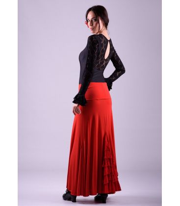 jupes flamenco femme en stock - - Almería - Viscose avec volant en dentelle (jupe - robe)