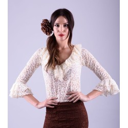 Camisas y Blusas Flamencas modelo Camisa blusa flamenca encaje TAMARA Rojo