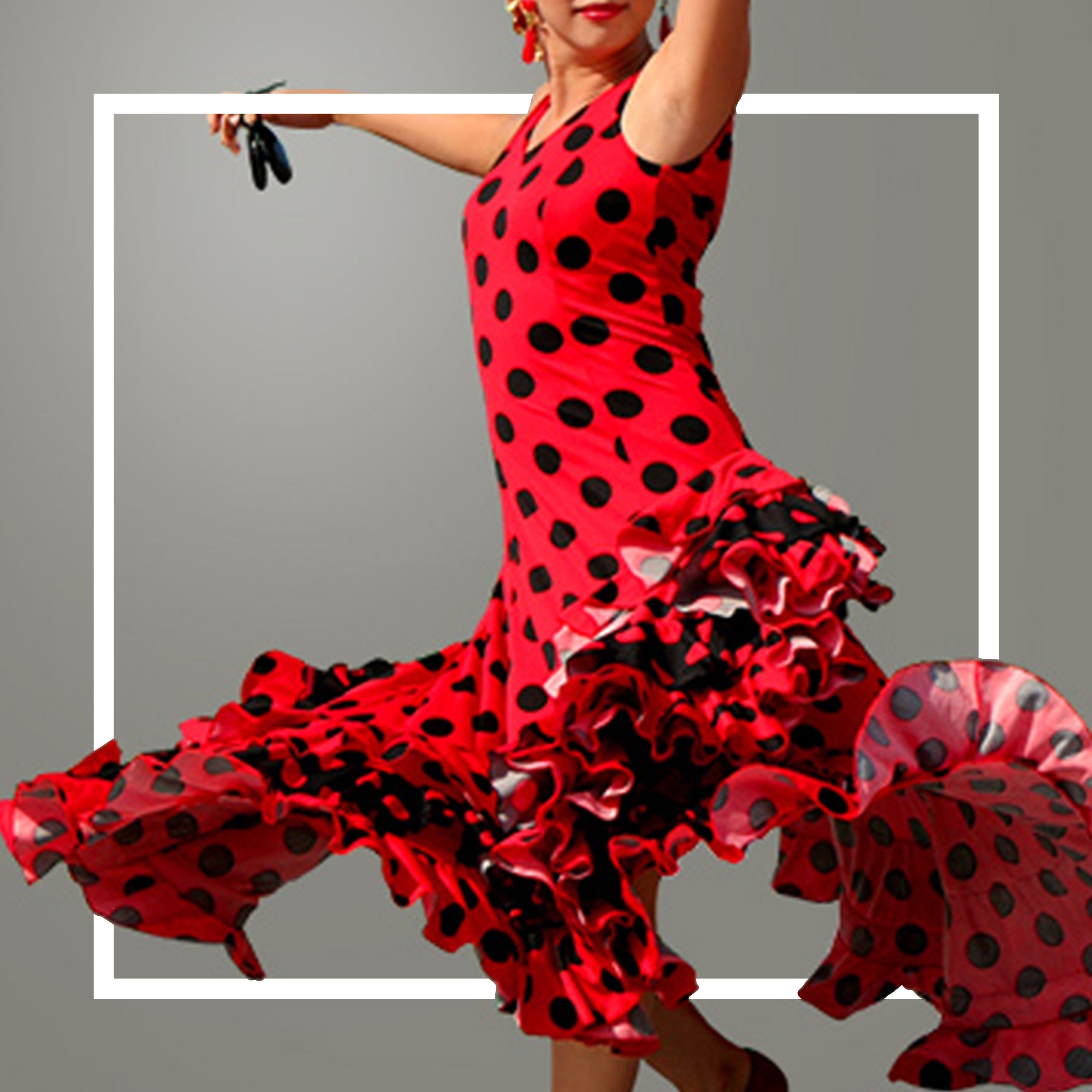 Luxylei Jupe Danse Flamenco Femme Rouge Noir - Jupe Espagnole Ample Avec Fente - Pratique Salle De Bal
