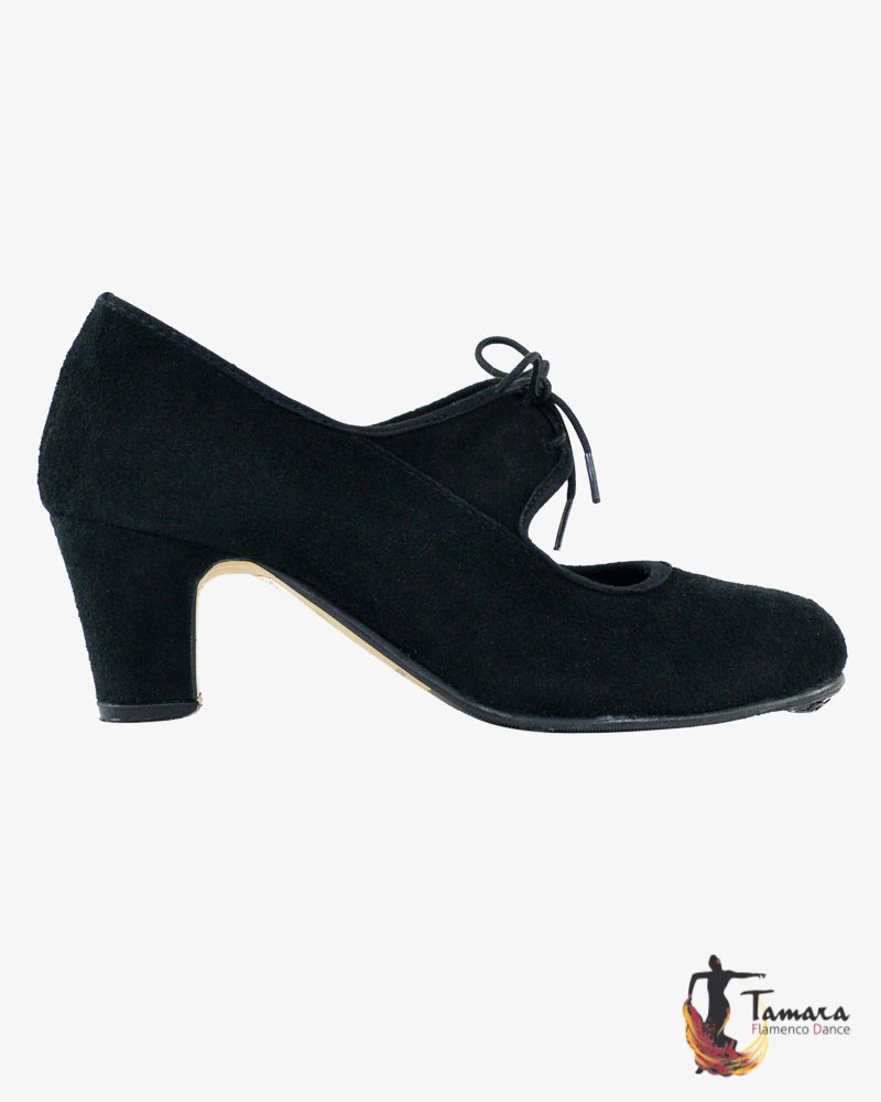 Zapatos de flamenco Semiprofesional Superior TAMARA - Ante Cordones Negro