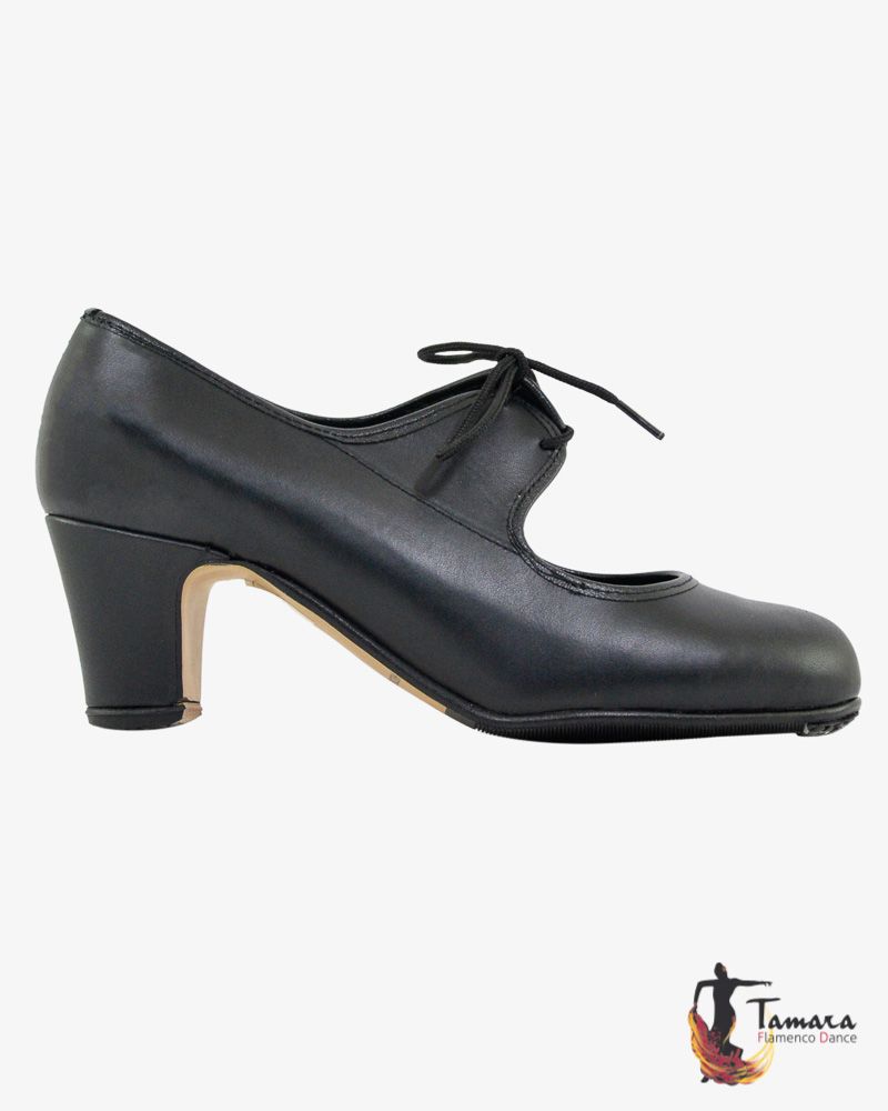 Zapatos de flamenco Semiprofesional Superior TAMARA - Piel CORDONES Negro