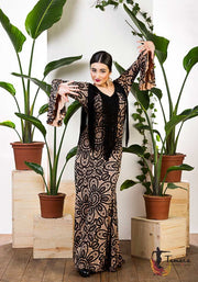 Vestido Alicia - Punto elástico Estampado XXL Ocre