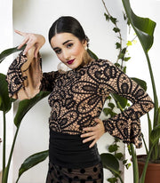 Camiseta Albores - Punto elástico XXL Floral fondo beig