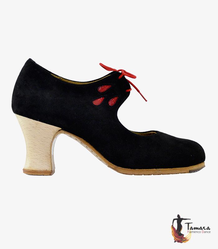 Zapatos de flamenco Fandango 39 Negro Ante y Serpiente