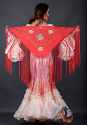 Mantoncillo Florencia - Bordado tonos Tierra caceria