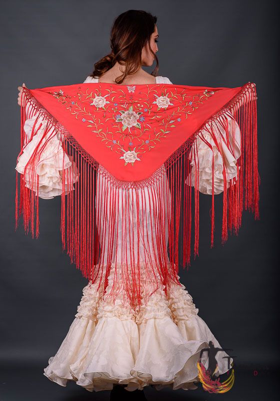 Mantoncillo Florencia - Bordado tonos Tierra caceria