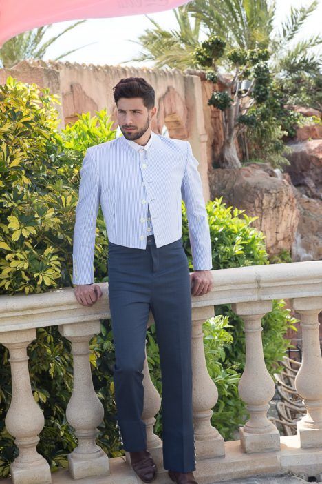 Traje corto campero 200 rayas - Hombre Azul 02 - 200 Lineas