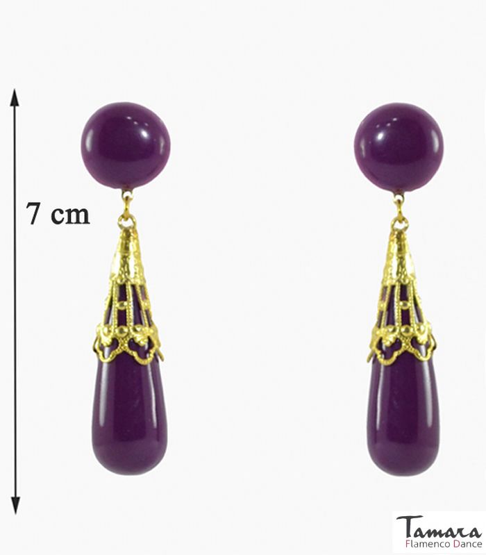 Pendiente Flamenco - Coral labrado Negro