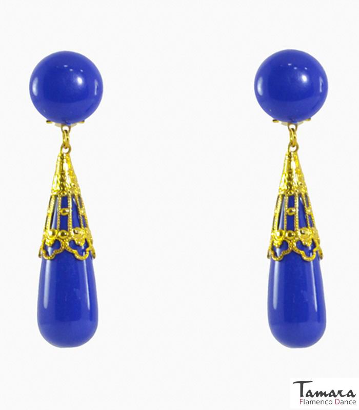 Pendiente Flamenco - Coral labrado Azulina