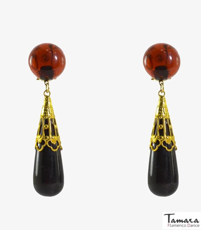 Pendiente Flamenco - Coral labrado Carey