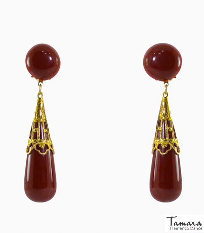 Pendiente Flamenco - Coral labrado