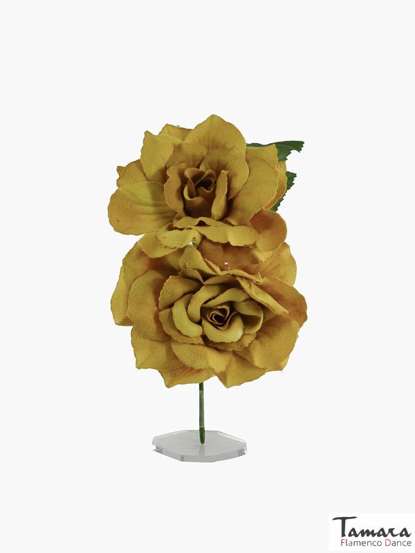 Flores de flamenca Isabel - 8 cm Mostaza