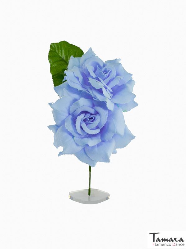 Flores de flamenca Isabel - 8 cm Celeste