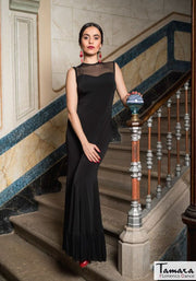 Vestido Marsella - Punto elástico y gasa Negro