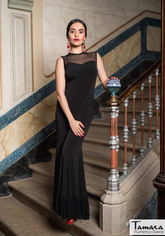 Vestido Marsella - Punto elástico y gasa Negro