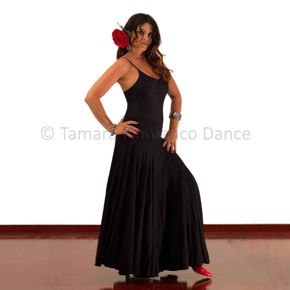 Falda flamenco Jaén - Punto de seda L Negro