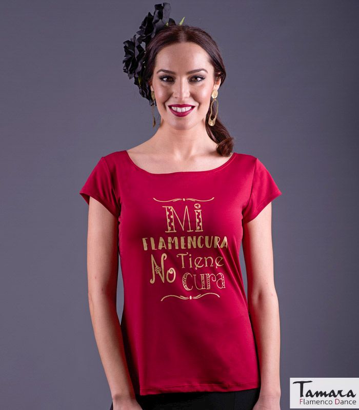 Camiseta Mi flamencura no tiene cura - Oro