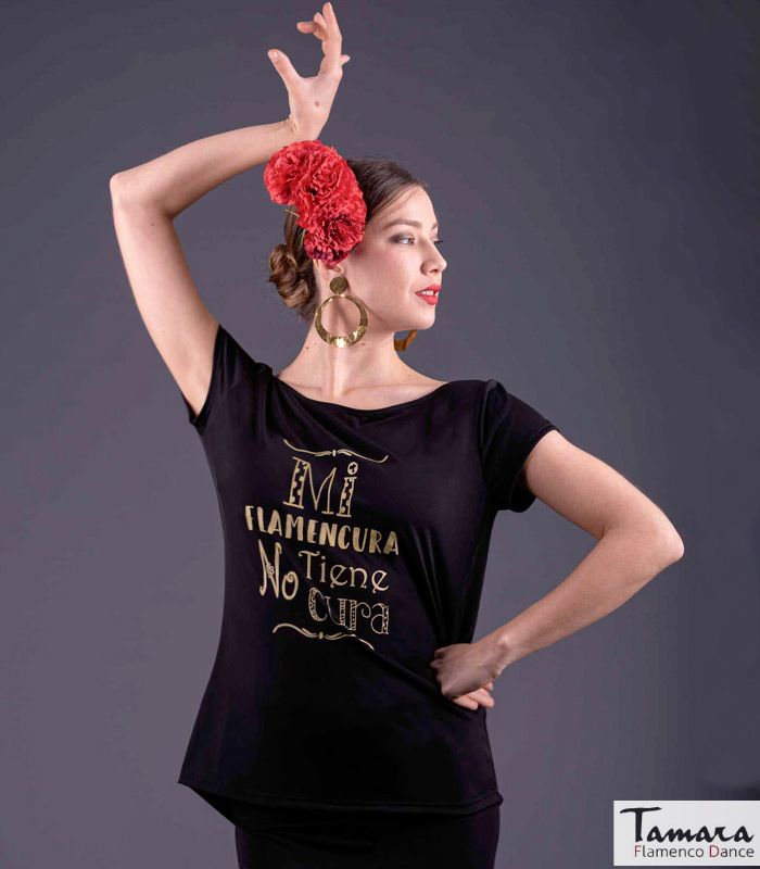 Camiseta Mi flamencura no tiene cura - Oro