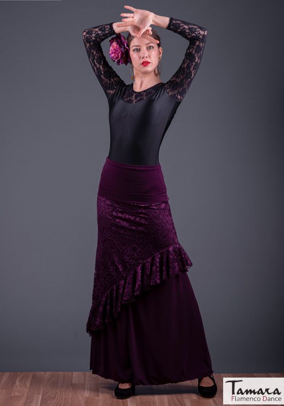 Falda flamenco flamenco Maya - Punto elastico y encaje