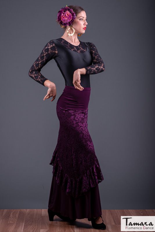 Falda flamenco flamenco Maya - Punto elastico y encaje