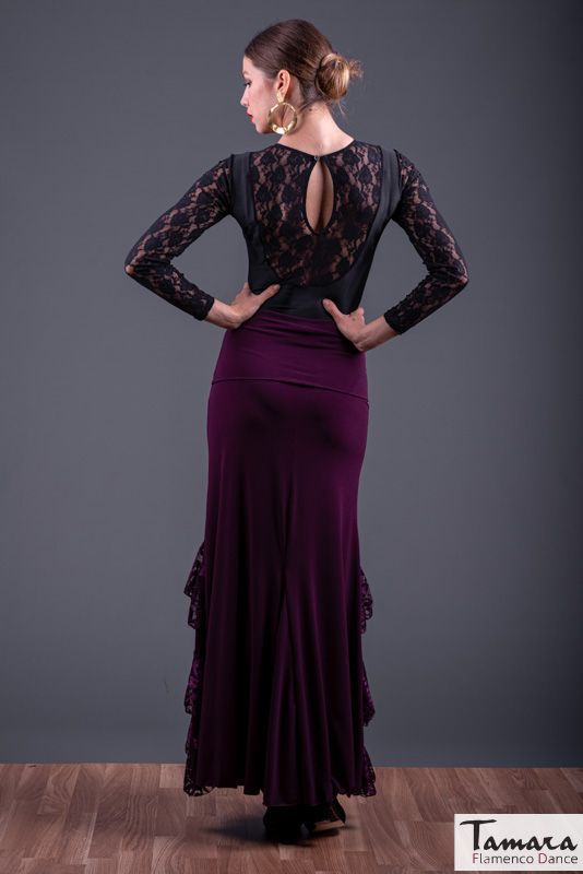 Falda flamenco flamenco Saray - Punto elastico y encaje