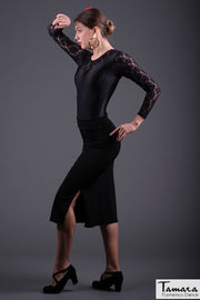 Falda flamenco Sobrefalda Bailaora - Punto elástico Negro