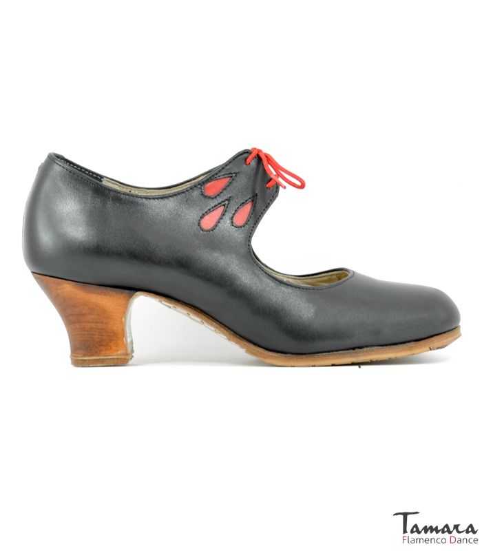 Zapatos de flamenco Fandango 37 negro-rojo Piel