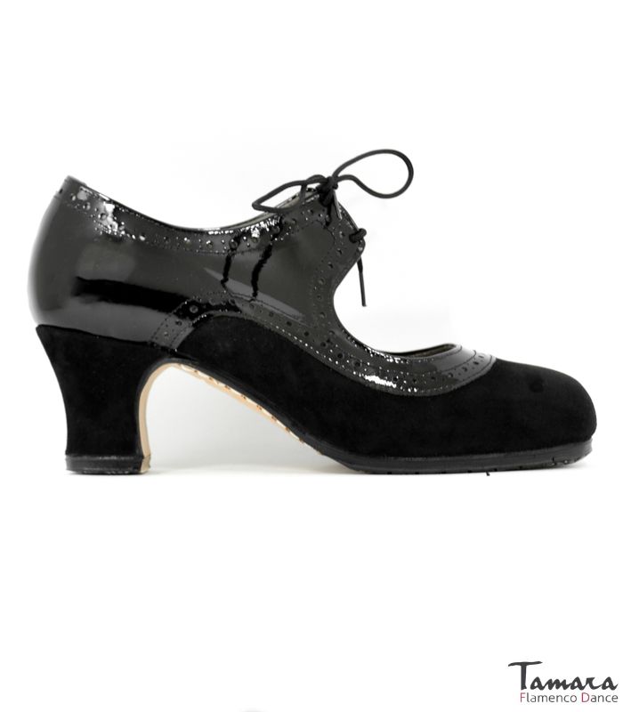 Zapatos de flamenco Alborea Negro Ante y charol