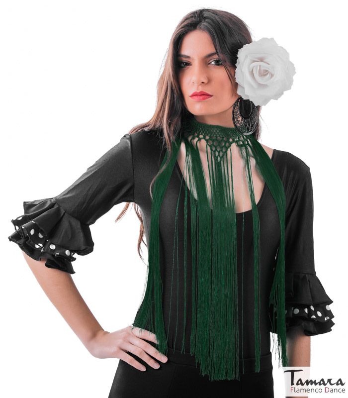 Gargantilla de flecos TAMARA Verde Botella