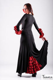 Almería con lunares - Viscosa Rojo con lunares negros