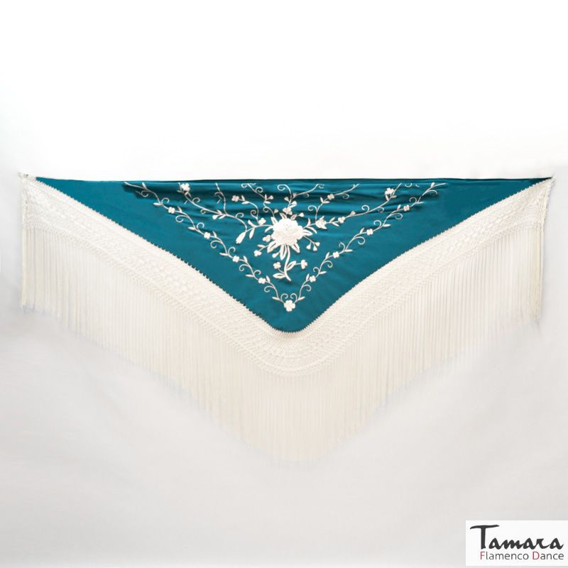 Manton Roma Fleco Marfil - Bordado Marfil