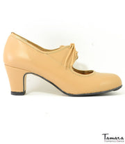 Zapatos de flamenco Semiprofesional Superior TAMARA - Cordones Vegano Camel