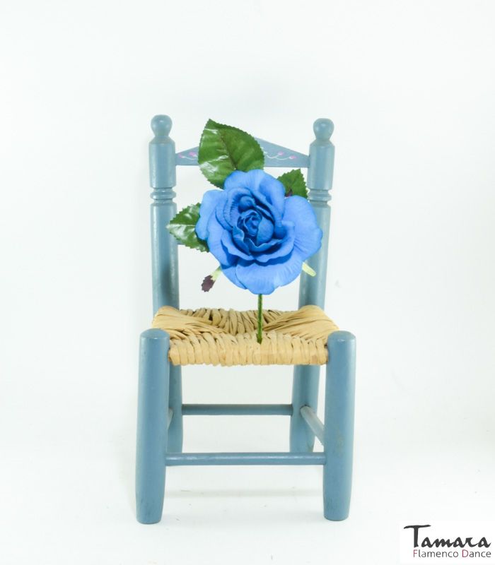 Flor flamenca Bombon - 8 cm Turquesa