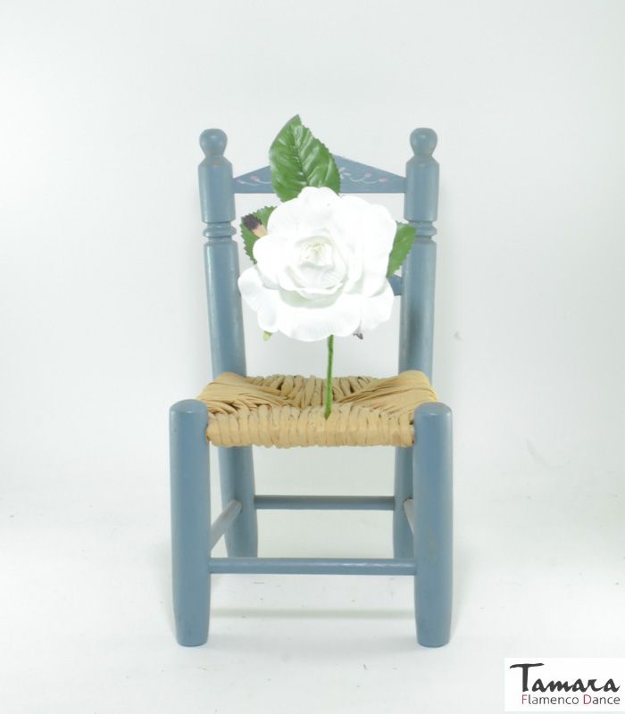 Flor flamenca Bombon - 8 cm Blanco