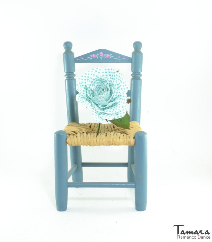 Flor flamenca Lunares - 9 cm Verde Agua