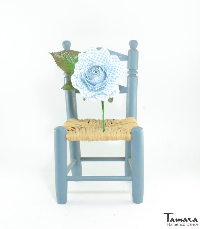 Flor flamenca Lunares - 9 cm Celeste