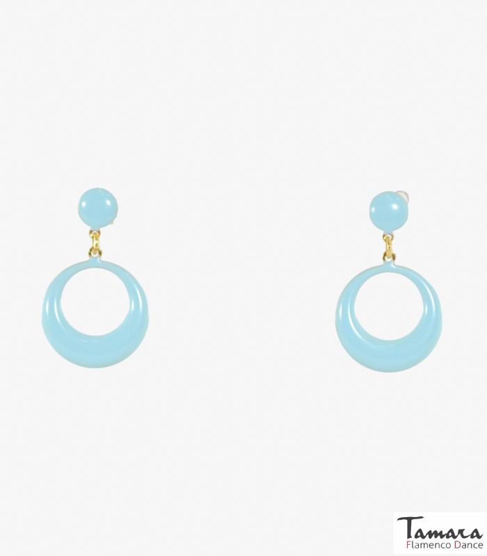 Argolla flamenca - Metal 4.7 cm Celeste