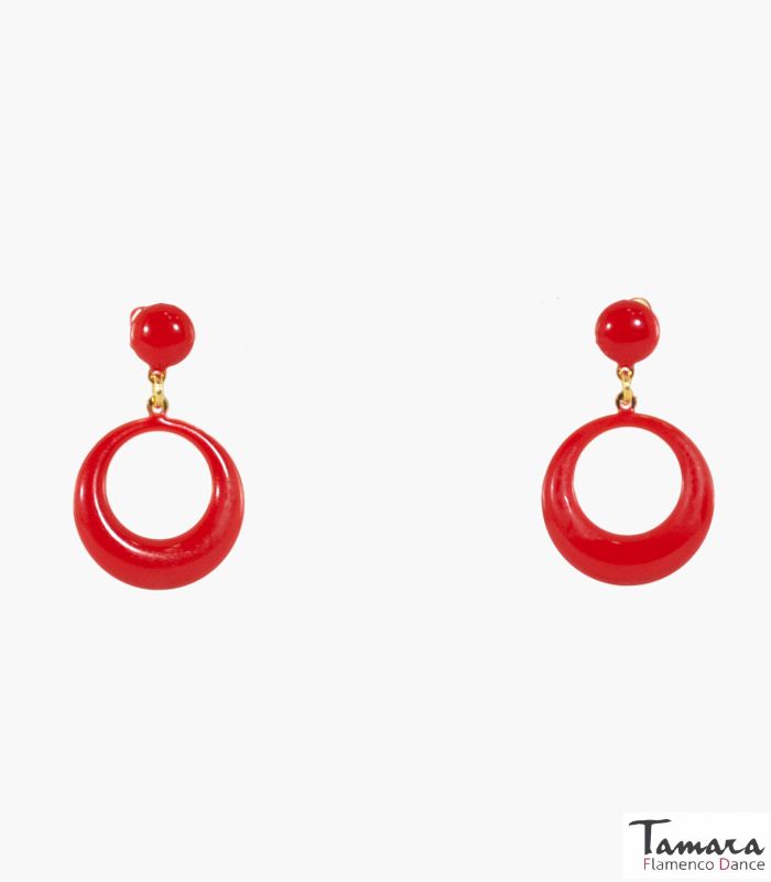 Argolla flamenca - Metal 3 cm Rojo