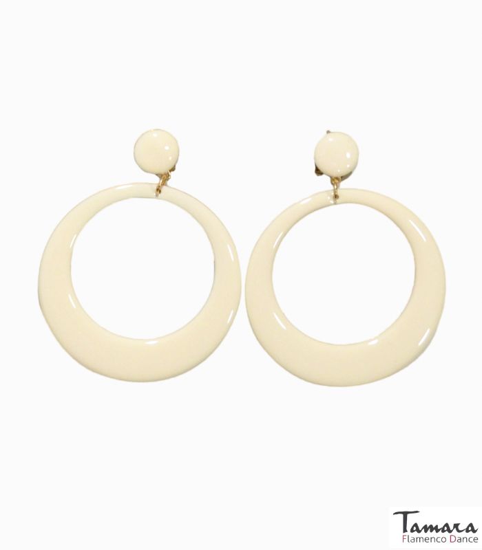 Argolla flamenca - Metal 8 cm Beige